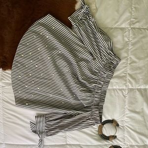 Off the shoulder pearl shirt